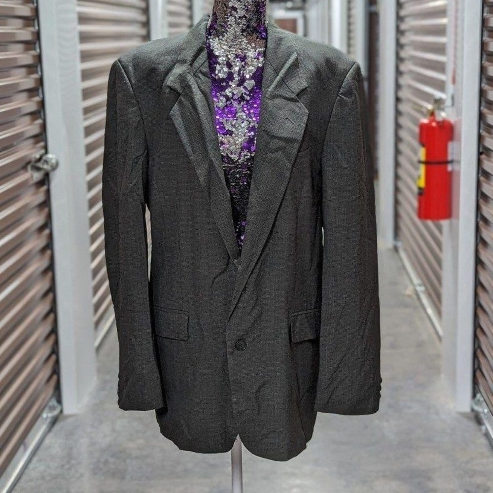 Vintage Gray Blazer Suit Sports Jacket Oleg Cassini Size 44 Old Money Preppy